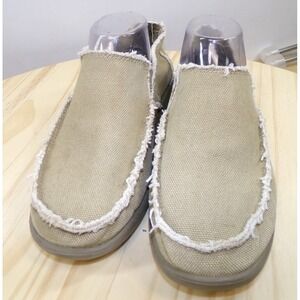 Crocs Santa Cruz Shoes 10128 Mens‎ Khaki Size 8 Distressed Slip On Loafers